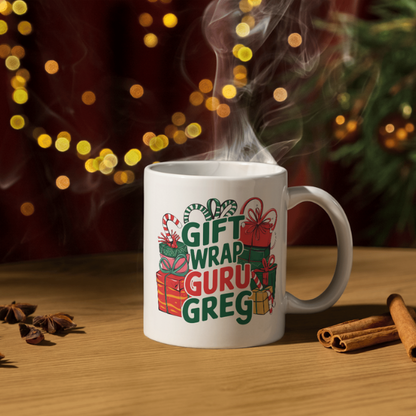 Shop Personalized Christmas Mug by Gift Wrap Guru Greg - Double-Sided Print