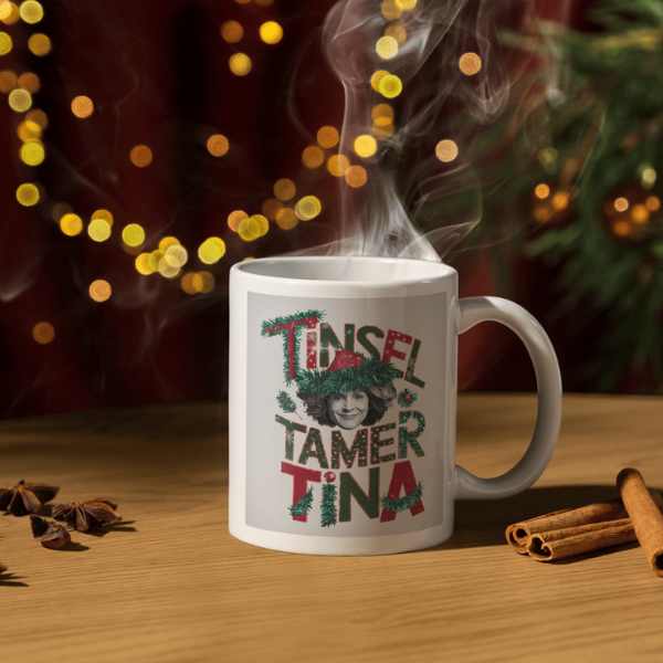 Shop the Personalized "Tinsel Tamer Tina" Christmas Mug - Double-Sided Print