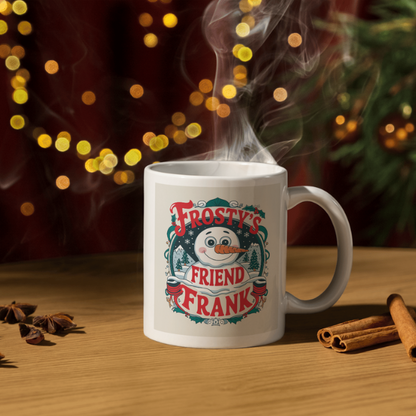 Shop the Frosty's Friend Frank V2 Personalized Christmas Mug – Double-Sided Print