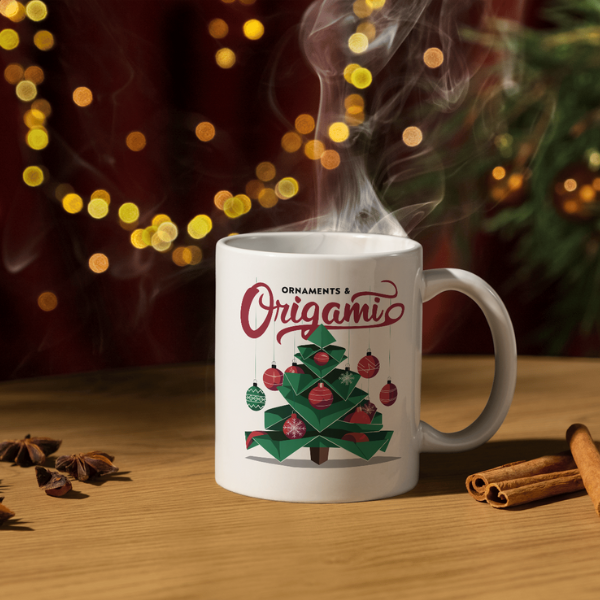 Shop the Family Christmas Mug with Dual-Sided Festive Ornaments & Origami Design