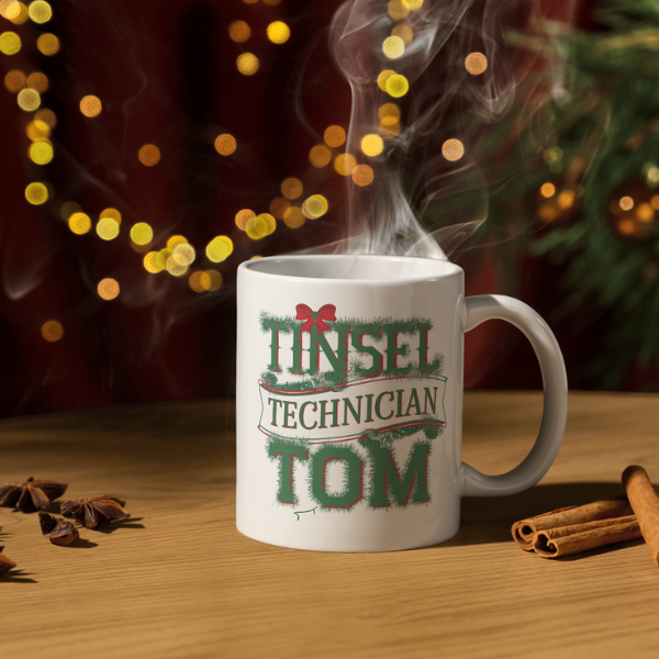 Shop the Tinsel Technician Tom V2 Personalized Christmas Mug – Double-Sided Print