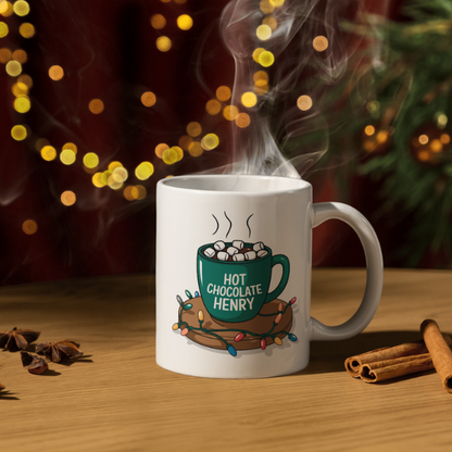 Shop the Personalized Hot Chocolate Henry Christmas Mug – Double-Sided Print for a Festive Touch