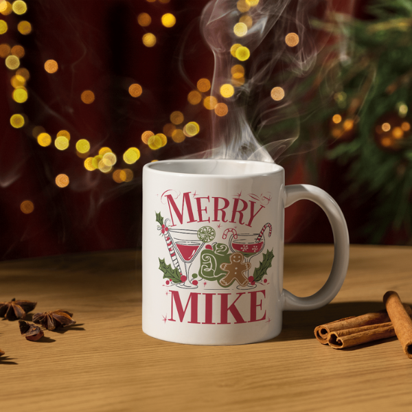 Shop the Personalized Merry Mixer Mike Christmas Mug – Double-Sided Print