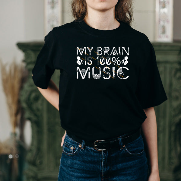 "My Brain Is Music" Unisex T-Shirt | Ideal for Music Lovers