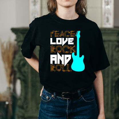 Peace Love Rock & Roll T-Shirt | Unisex Music Lover's Tee