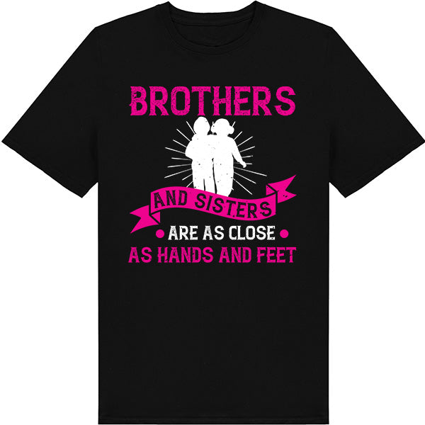 Unisex Sibling T-Shirt - 'Close as Hands & Feet' Design