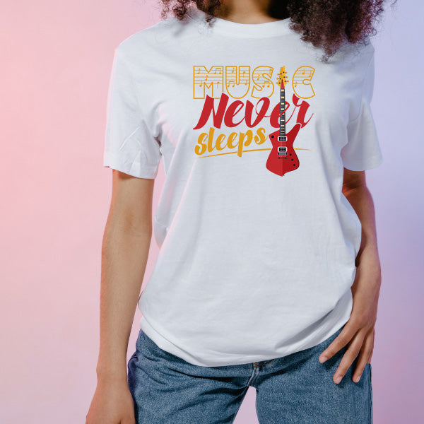 Music Never Sleeps Unisex T-Shirt | Ideal for Music Lovers