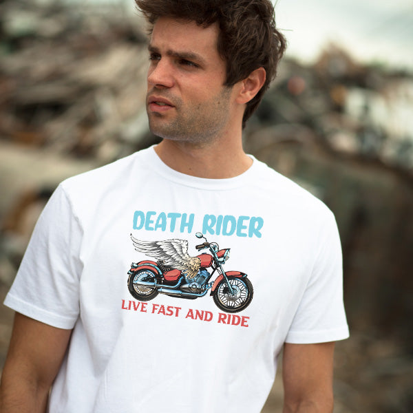 Death Rider Live Fast T-Shirt | Unisex Motorcycle Apparel