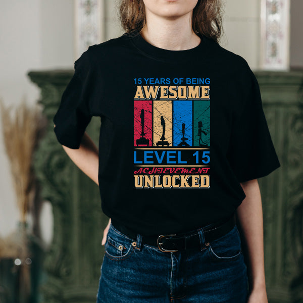 15 Years of Being Awesome T-Shirt | Premium Gaming Gear