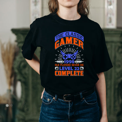 Classic Gamer 1998 Unisex T-Shirt - Level 22 Complete