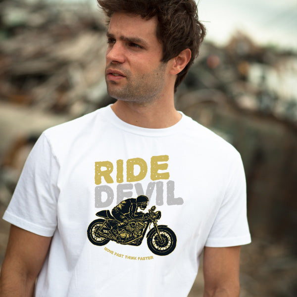 Ride Devil Move Fast T-Shirt | Unisex Motorcycle Tee