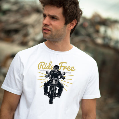 Ride Free Motorcycle Workshop T-Shirt | Unisex & Stylish