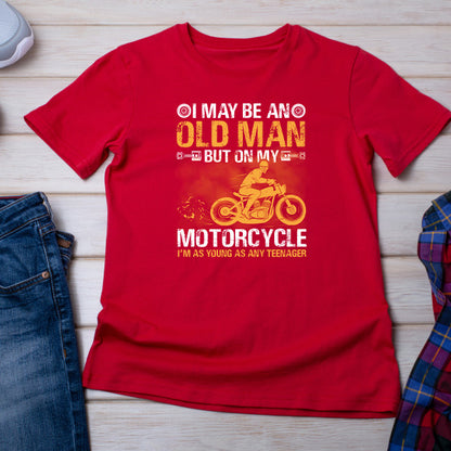 Old Man on Motorcycle T-Shirt | Perfect for Bikers