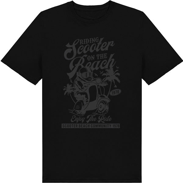 Unisex Motorbike Rider T-Shirt - Beach Ride Design