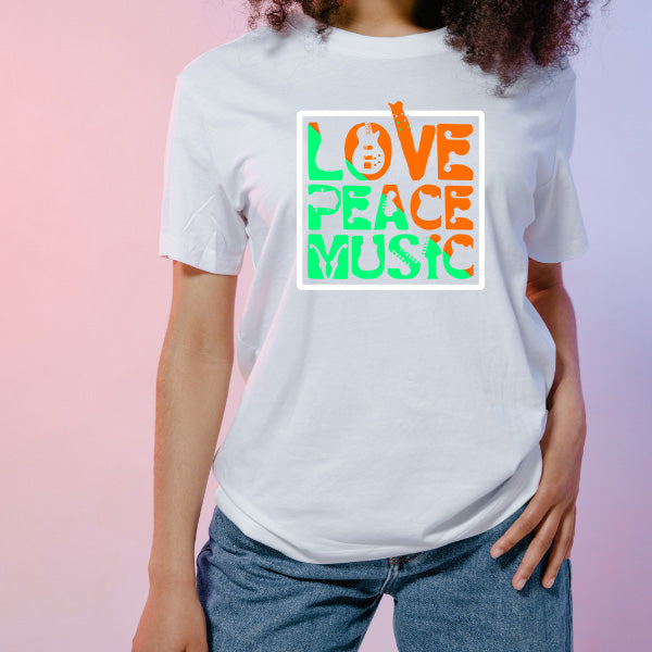 Love Peace Music Unisex T-Shirt | Ideal for Music Lovers