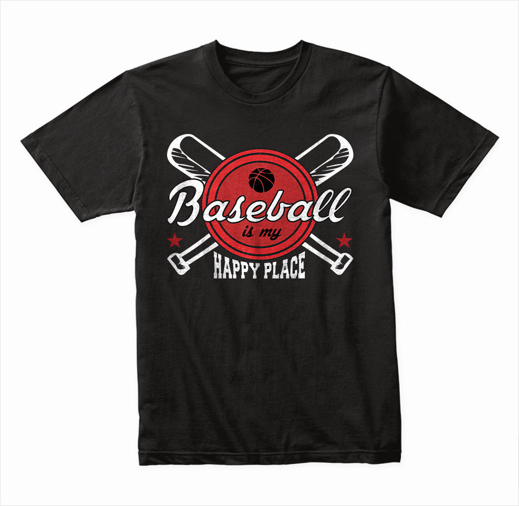 "Baseball Is My Happy Place 2" Unisex T-Shirt - Shop Now