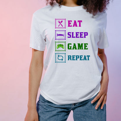 Eat Sleep Game Repeat T-Shirt | Premium Unisex Gaming Tee