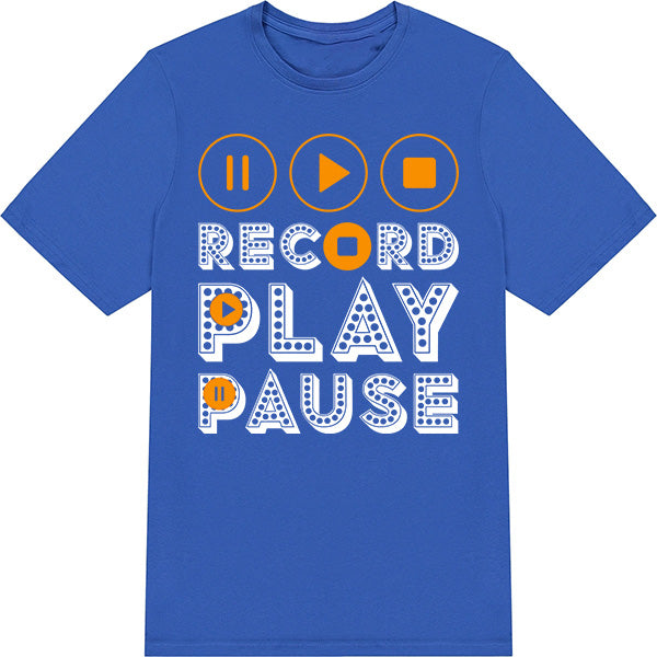 Record Play Pause Unisex T-Shirt | Ideal for Music Lovers