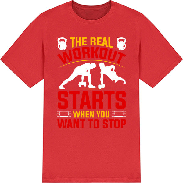 Unisex Equestrian T-Shirt - The Real Workout Starts Here