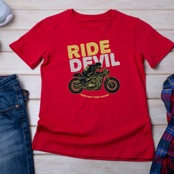 Ride Devil Move Fast T-Shirt | Unisex Motorcycle Tee