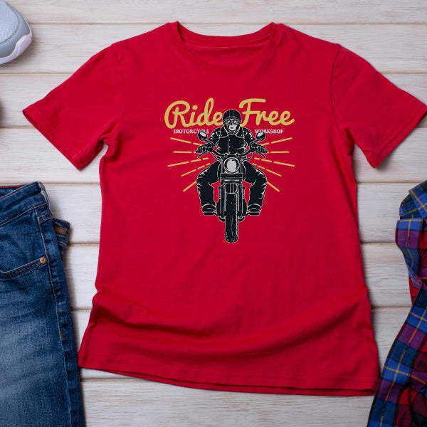 Ride Free Motorcycle Workshop T-Shirt | Unisex & Stylish