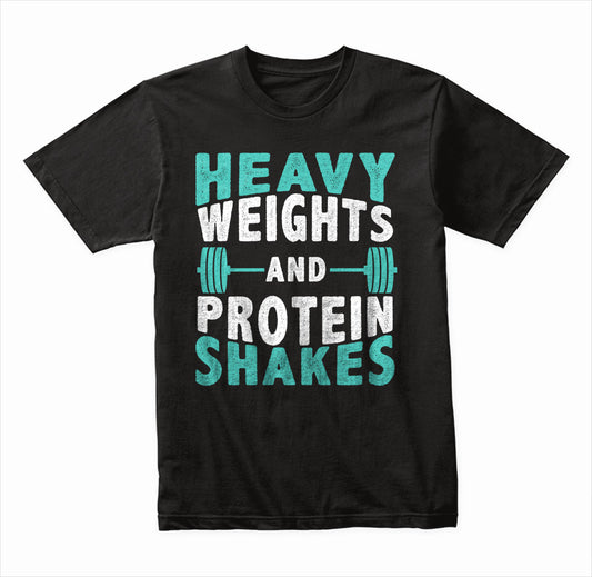 Unisex Heavy Weights & Protein Shakes T-Shirt | Gym Essential