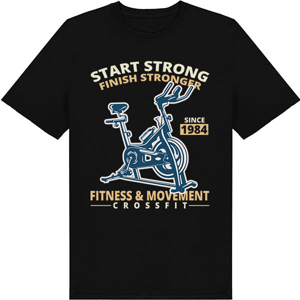 Unisex Fitness T-Shirt - Start Strong Finish Stronger | Gym Essential