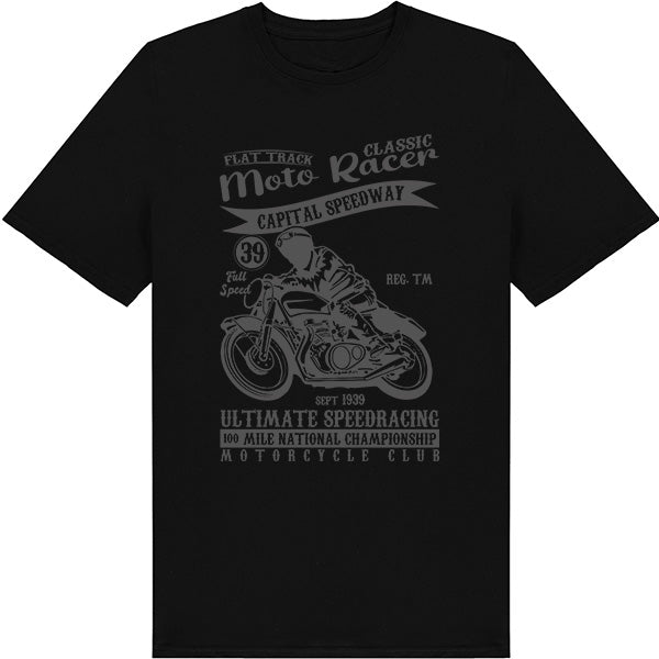 Flat Track Moto Classic Racer T-Shirt | Unisex & Stylish