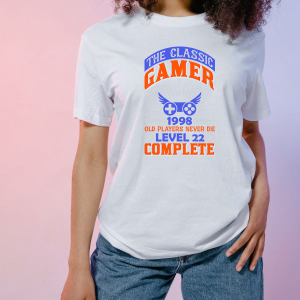 Classic Gamer 1998 Unisex T-Shirt - Level 22 Complete