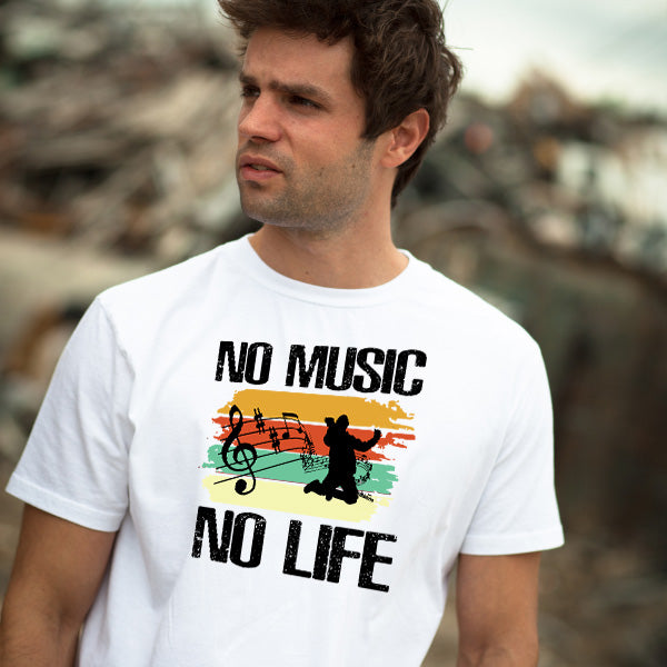 No Music No Life V3 Unisex T-Shirt | Ideal for Music Lovers