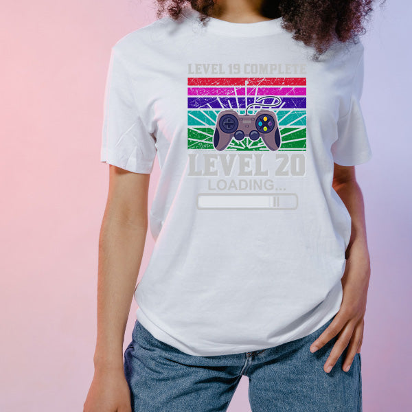 Level 19 Complete Level 20 Loading T-Shirt | Unisex Gaming Tee