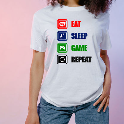 Eat Sleep Game Repeat T-Shirt | Premium Unisex Gaming Tee