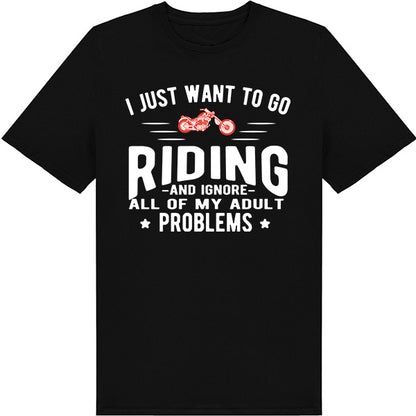 Riding & Ignore Problems T-Shirt | Unisex Motorcycle Tee