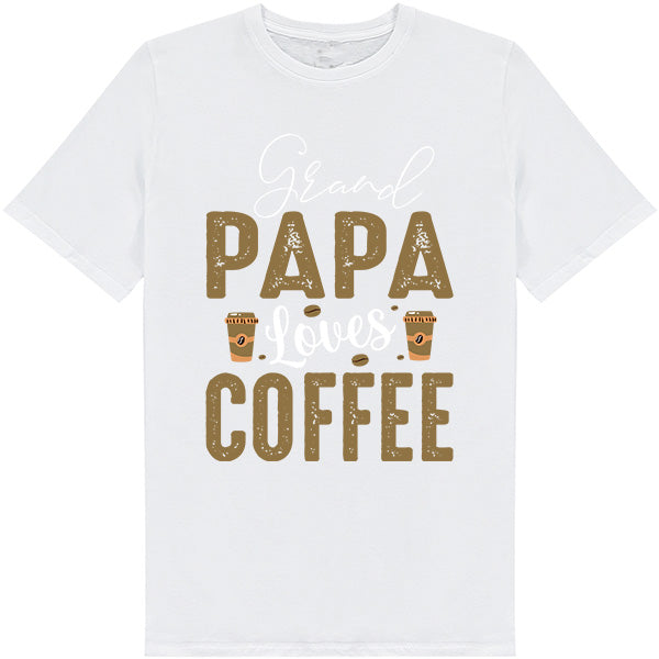 Grand Papa Loves Coffee T-Shirt | Unisex Equestrian Apparel