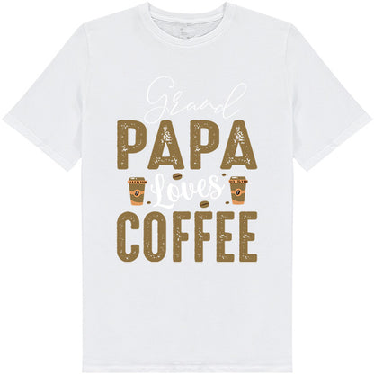 Grand Papa Loves Coffee T-Shirt | Unisex Equestrian Apparel