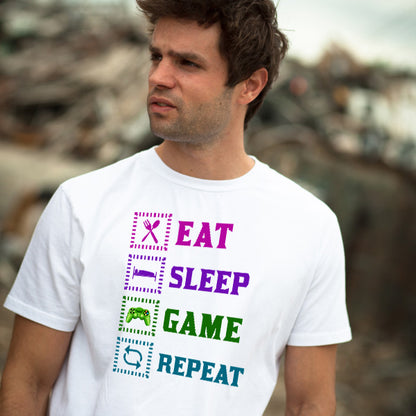 Eat Sleep Game Repeat T-Shirt | Premium Unisex Gaming Tee