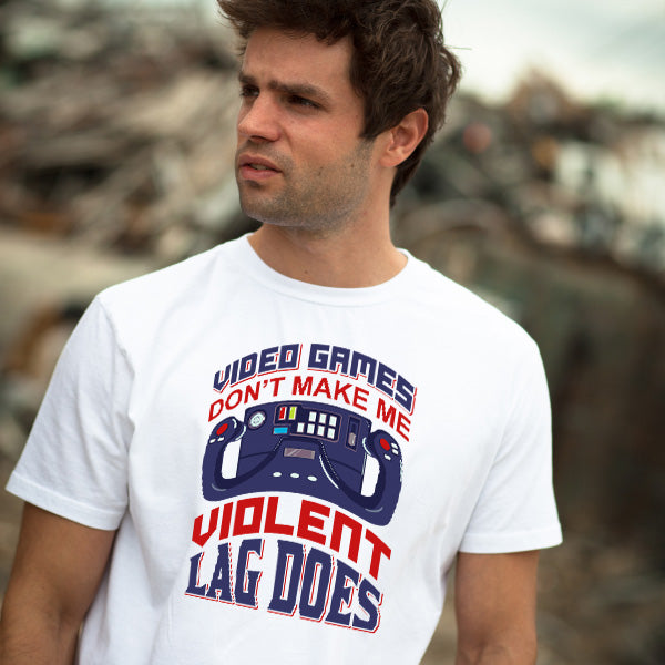 Unisex T-Shirt: 'Lag Causes Violence' | Premium Gaming Apparel