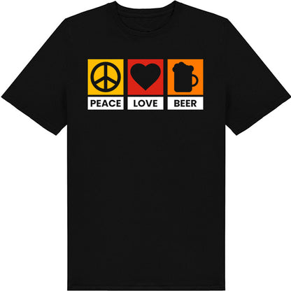 Peace Love Beer Unisex T-Shirt | Ideal for Beer Lovers