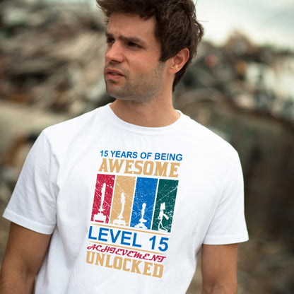 15 Years of Being Awesome T-Shirt | Premium Gaming Gear