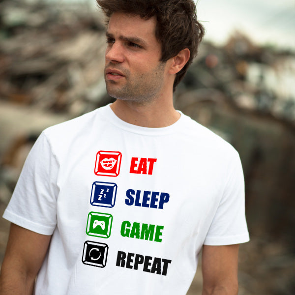 Eat Sleep Game Repeat T-Shirt | Premium Unisex Gaming Tee