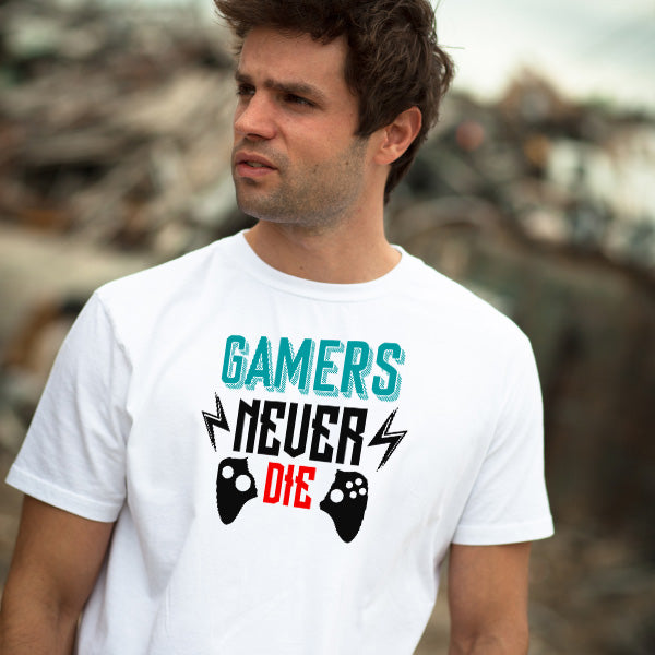 "Gamers Never Die" Unisex T-Shirt | Premium Gaming Tee