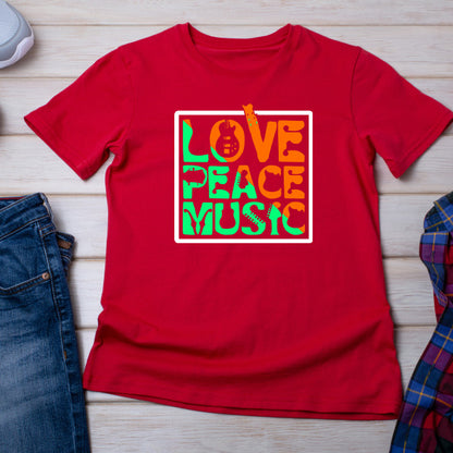 Love Peace Music Unisex T-Shirt | Ideal for Music Lovers