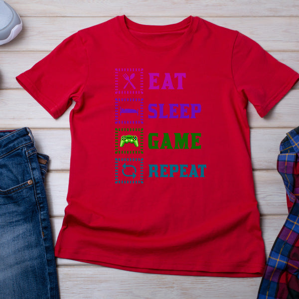 Eat Sleep Game Repeat T-Shirt | Premium Unisex Gaming Tee