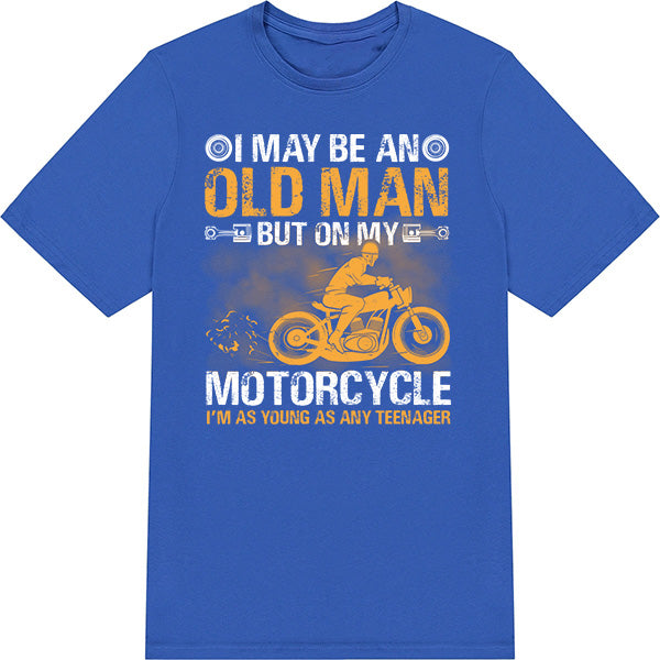 Old Man on Motorcycle T-Shirt | Perfect for Bikers